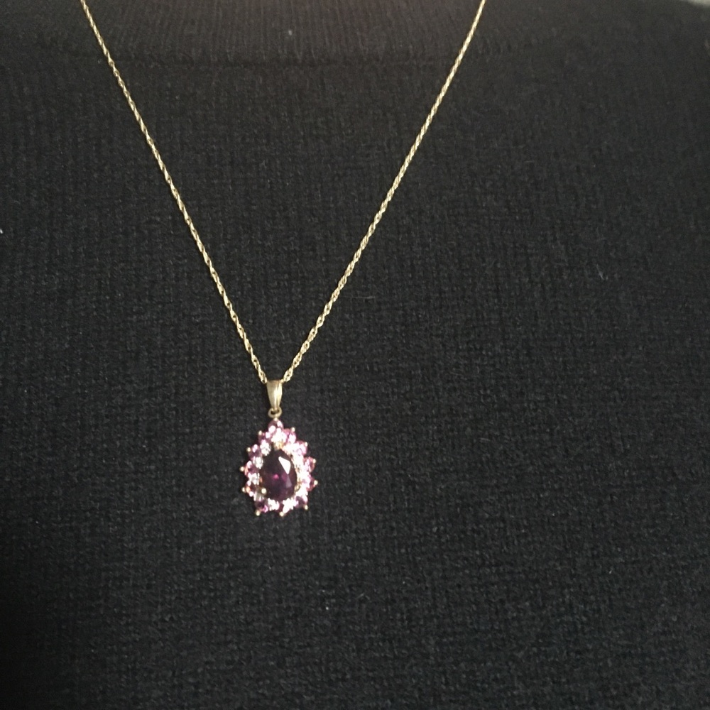Rubellite 1.5 ct pear shaped stone in 14kt gold - Picture 2 of 5